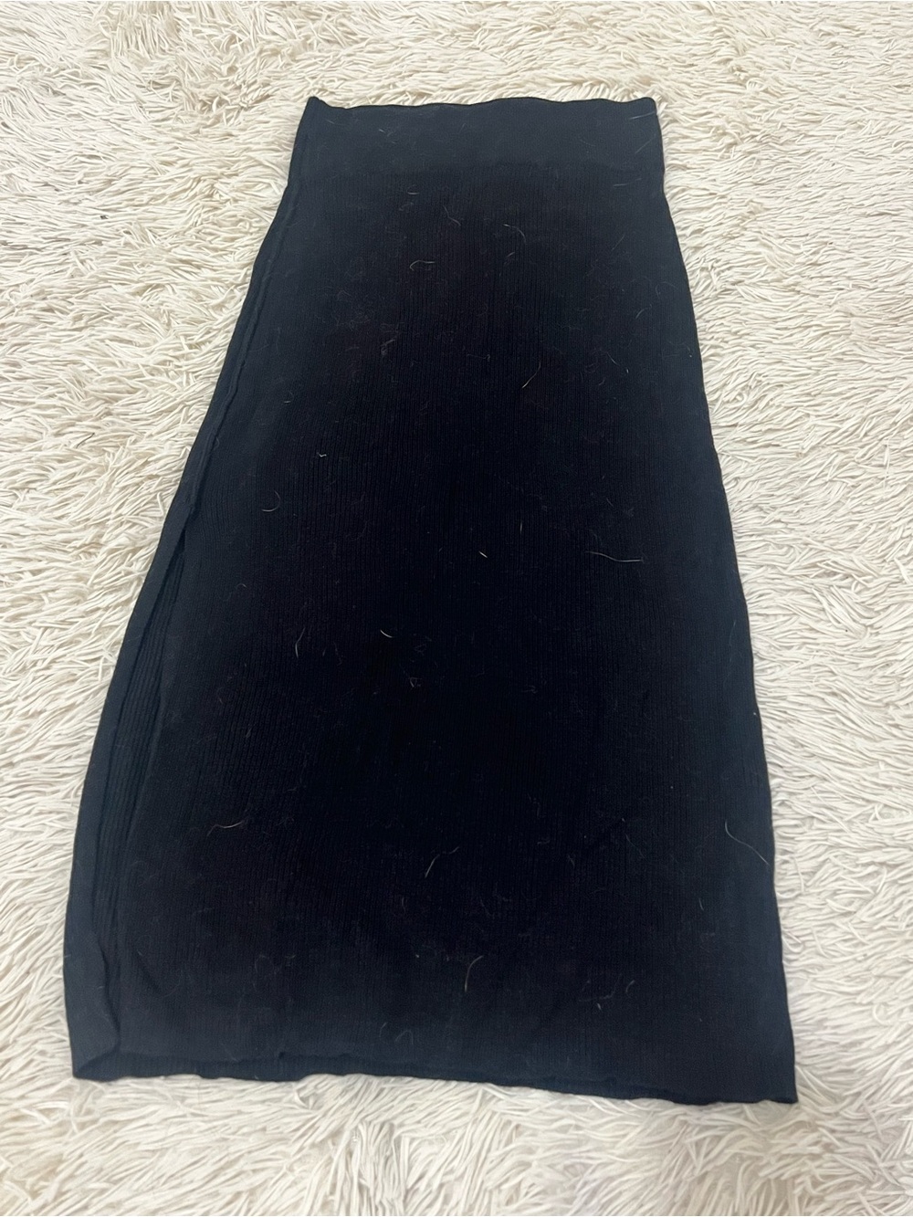 Free People Black Ribbed Pencil Skirt